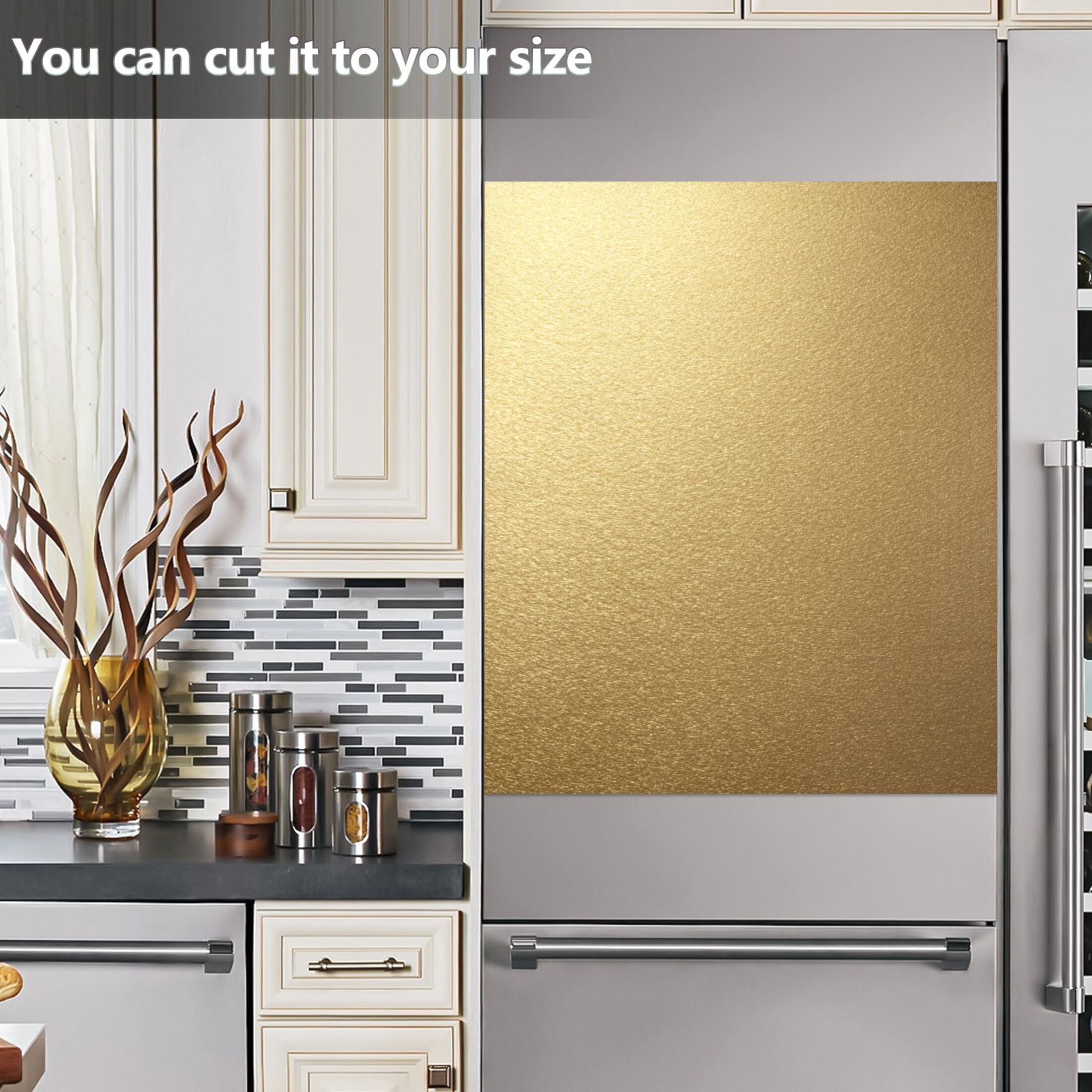 IAUYY Magnetic decorative sticker - 23x26 Inch PVC Refrigerator Decorative Cover, Removable DIY Art for Kitchen Appliances Subtle Texture
