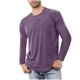 thumbnail image 1 of Blusas y camisas de manga larga con cuello redondo para hombre, ropa deportiva para el hogar, pijamas, camisetas de algodón y color liso, blusa deportiva para hombre, poliéster, 1 of 5