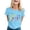 Light Blue, variant on Women's Summer Tops Fashion Number Confetti Print T Shirt Casual Crew Neck Short Sleeve Blouses Graphic Tees