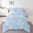 thumbnail image 2 of Feelyou Rustic Groovy Flower Bedding Comforter Set for Kids, Romantic Love Heart Twin Comforter Sets, Blue Cartoon Theme Bedding Set, Luxury Bedroom Decor, 2pcs, 2 of 8