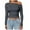 Grey, variant on GEWSEY Womens Off The Shoulder Tops Long Sleeve Going Out Basic Shirts Cute Y2K Fall Trendy Fashion 2025 (Grey, M)