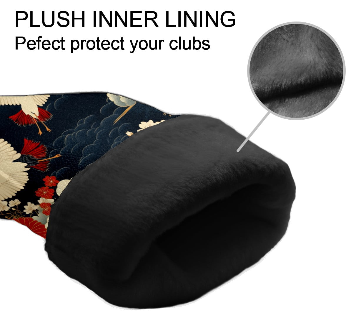 Golf Club Covers PU Leather Waterproof Head Covers for Fairway Woods Hybrids Cranes White Clouds