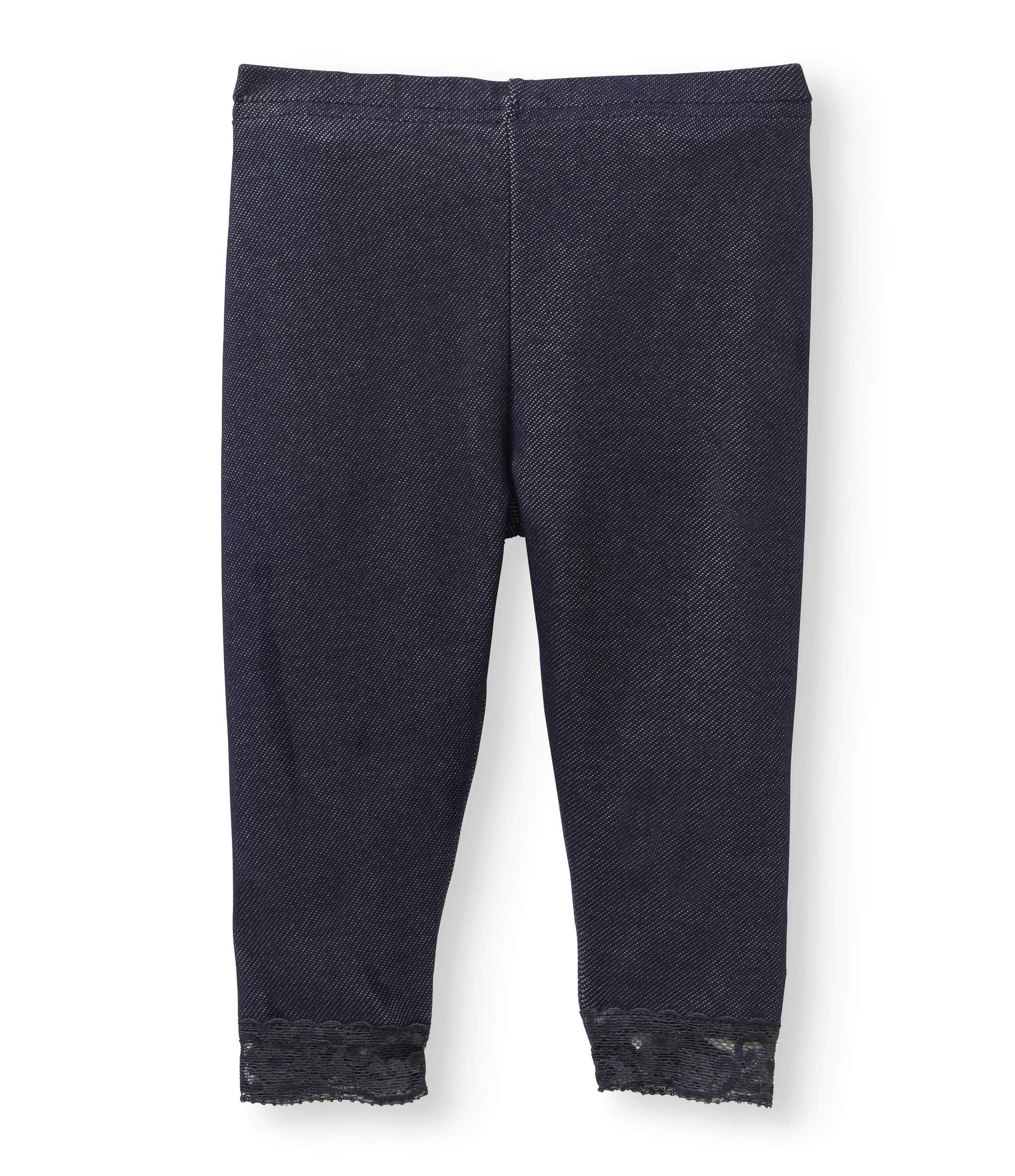 Newborn Baby Girl Solid Leggings With Lace