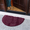 KeirineCC Purple Half Round Bath Mat NonSlip Bathroom Rugs Semicircle