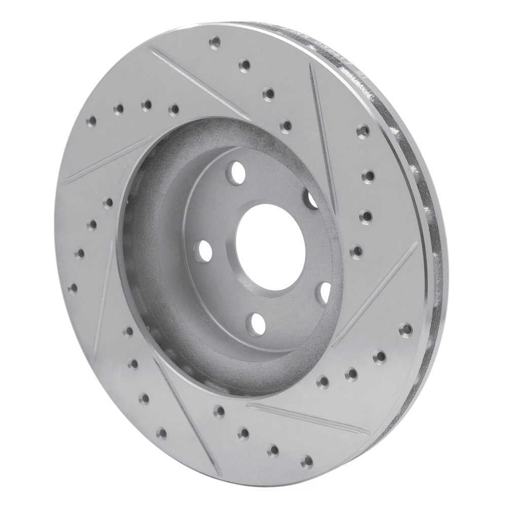 Dynamic Friction Company 631-76042L DFC Brake Rotor - Drilled And Slotted - Silver