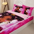 thumbnail image 3 of Homewish Chic Black Girls Zipper Twin Comforter Sets with Fitted Sheet and 2 Pillowcases,Cute 3D Pink Loves Glitter Print Zipper Bedding Set For Kids,Pink Reversible,4-Piece, 3 of 7