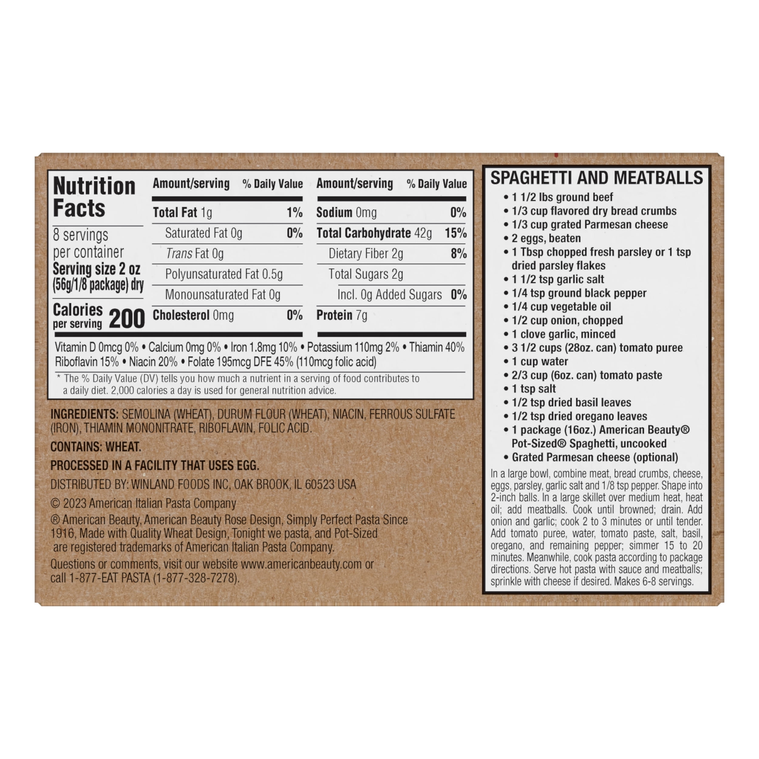 (5 pack) American Beauty 16 oz Spaghetti Pasta