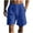 Dark Blue, variant on BLCHUNen Mens Casual Shorts Cotton Linen Breathable Drawstring Elastic Beach Shorts with Pockets