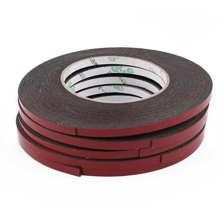 5PCS 0.6CM Width 10M Long 1MM Thick Dual Sided Seal Shockproof Sponge Tape Black