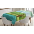 thumbnail image 1 of Northwoods Tablecloth, Landscape with Mountains and Lake Scene Illustration Design Green Environment, Rectangular Table Cover for Dining Room Kitchen, 60 X 84 Inches, Multicolor, by Ambesonne, 1 of 3