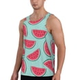 thumbnail image 2 of Haiem Watermelon Men Workout Tank Top Gym Bodybuilding Sleeveless Muscle T Shirts Athletic Tank Breathable Workout Shirt-X-Large, 2 of 9