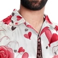 thumbnail image 5 of Eiffel Tower Valentine's Day Men's Short Sleeve Shirts with Spread Collar Tops, Casual Printed Poplin Shirt, Button Down Short Summer Beach Shirts - Unisex, 5 of 6