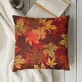 thumbnail image 3 of Fall Maple Leaves Throw Pillow Covers Autumn Decorative Pillowcase Cushion Covers Soft Velvet Pillow Cases for Sofa Couch Bed Car Bedroom Fall Thanksgiving Decor, 3 of 5