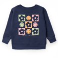 thumbnail image 3 of SmileyWorld Checkered Floral Smile - Youth Graphic Sweatshirt, 3 of 9