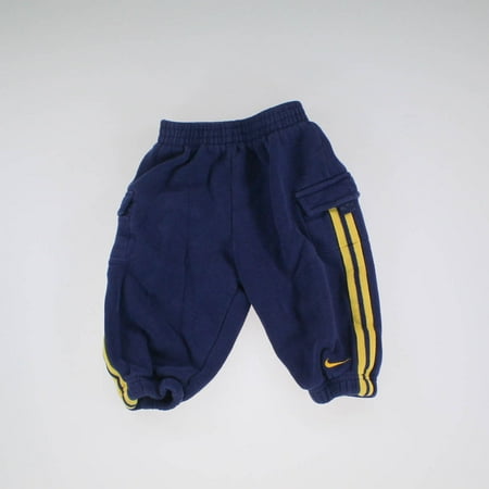 

Pre-owned Nike Boys Navy with Yellow Stripes Casual Pants size: 12 Months