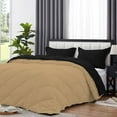thumbnail image 4 of D.N.G. BEDDINGS 1 Piece Luxury Reversible Diamond Pattern Comforter Premium Super Soft, All Season 800 TC, 100% Egyptian Cotton Full/Queen Size Taupe/Black Solid Color, 4 of 7