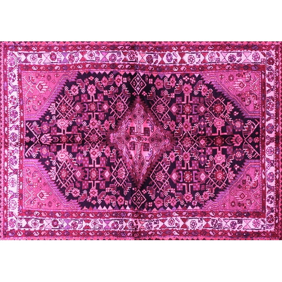 Ahgly Company Indoor Rectangle Persian Pink Traditional Area Rugs, 5' x 7'