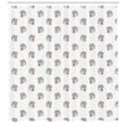 thumbnail image 3 of Elephant Shower Curtain, Nursery Pattern Depiction of Circus Elephants Balancing on Ball, Fabric Bathroom Set with Hooks, 69W X 84L Inches Extra Long, White Pale Taupe and Blush, by Ambesonne, 3 of 3