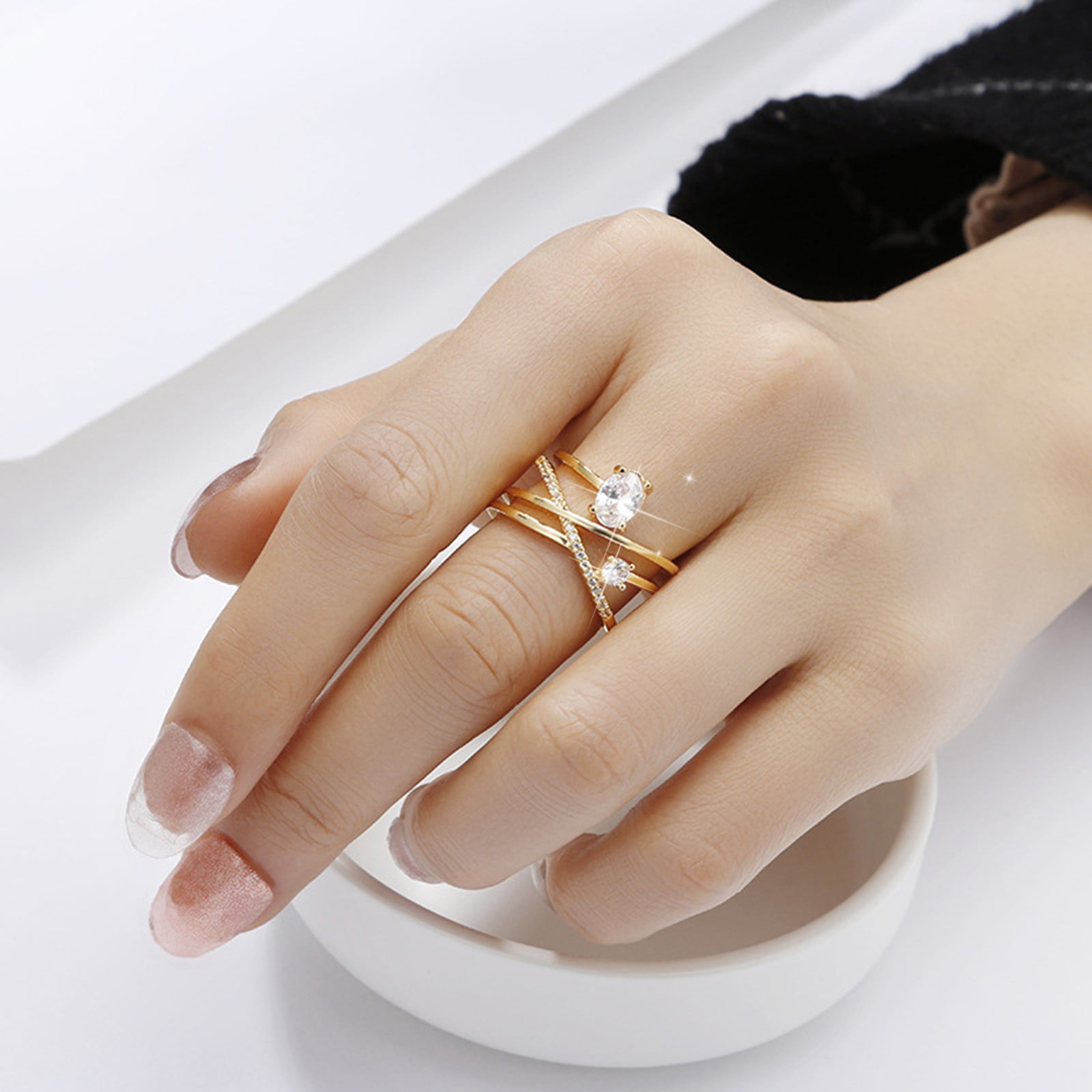 Buy Simsly Vintage Stackable Rings Gold Knuckle Ring Set Crystal Mid Finger  Rings for Women and Girls Online at desertcartINDIA