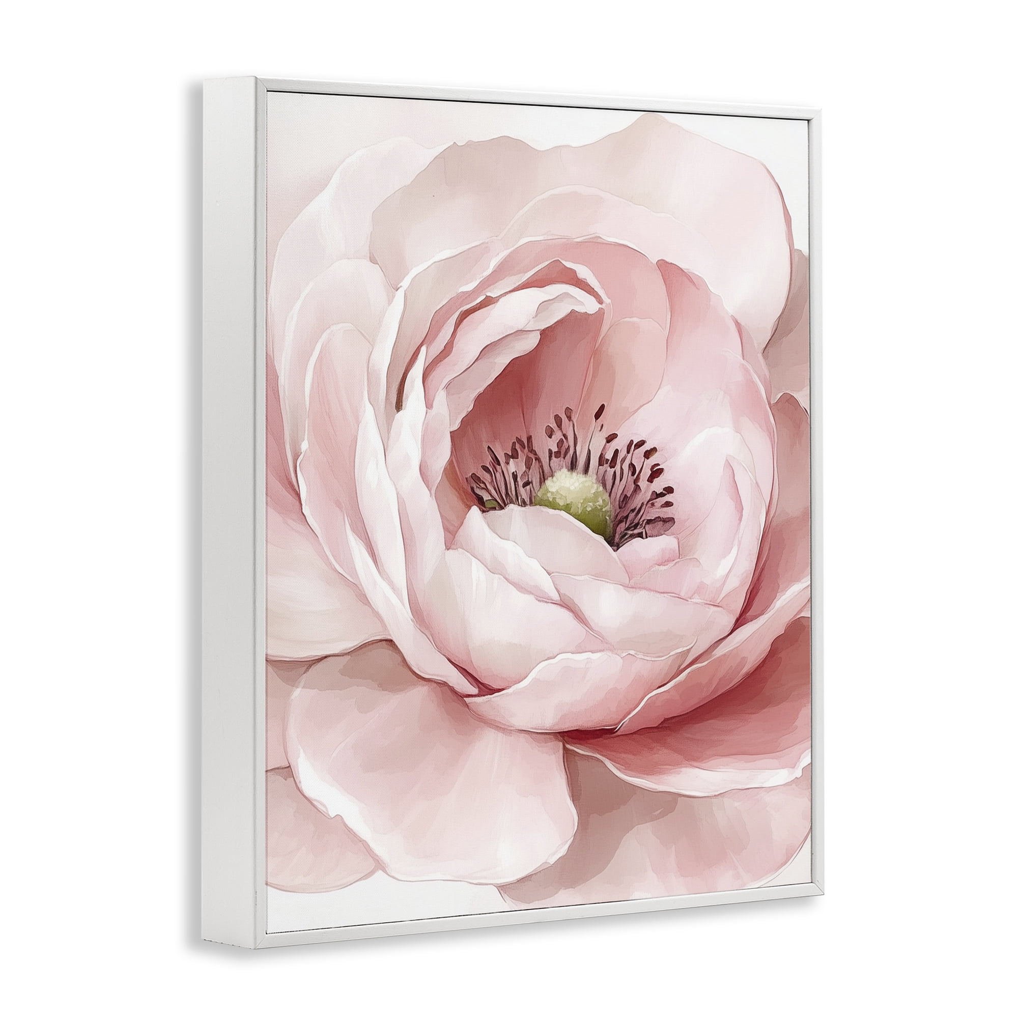 Fresh Rosy Close Up Petals White Framed Giclee Art, design by Christine Simpson Art