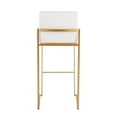 thumbnail image 5 of Fuji Contemporary High Back Barstool In Gold Steel And White Faux Leather - Set Of 2, 5 of 7