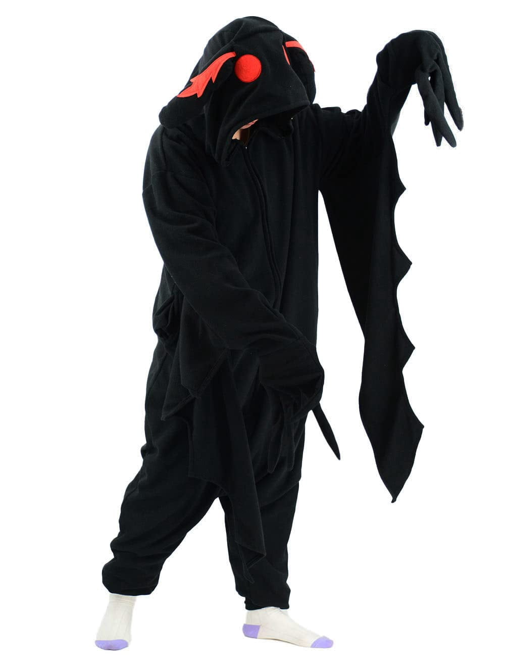 Unisex Adult Mothman Onesie Animal One Piece Costume Homewear Sleepwear for Women men