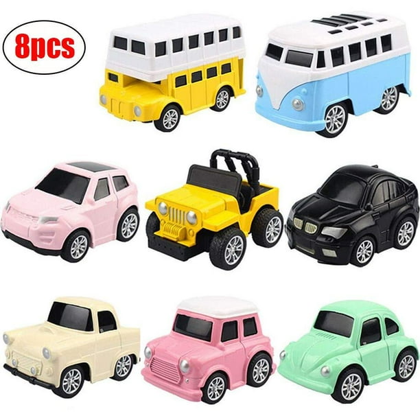 Pull Back Cars 8 Packs Mini Vehicles Alloy Toy Cars for Toddlers Kids