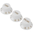 thumbnail image 1 of Guitar Control Knob, White Colour Guitar Control Fit Plastic Material Guitar Tone Knob Guitar Knob Set  For Music Lovers For Friends, 1 of 8