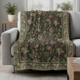 thumbnail image 2 of Sage Green Floral Boho Blanket Soft Cozy Warm Throw Blanket for Couch, Plush Fuzzy Flannel Fleece Blankets for Sofa, Ethnic Tribe Abstract Art Flower Bed Blankets Lightweight Gifts for Women, 40"x60", 2 of 9