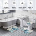 thumbnail image 6 of Summer Marine Life Bathroom Rugs Set Ocean Sea Turtle Starfish Coral Vintage Non Slip Absorbent Soft Bath Mats 3 Piece Set with Bathroom Rug, U-Shaped Floor Mat, Toilet Seat Cover Large Size, 6 of 9