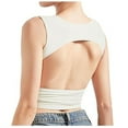 thumbnail image 6 of QHFBli Women Double Lined Going Out Basic Tank Tops Ruched Summer T Shirts, 6 of 7