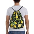 thumbnail image 2 of Kdxio Lemon Fruits Flowers Leaves Print Drawstring Backpack Bag,Waterproof Draw String Back Sack, Gym Drawstring Bags Swim Bag For Unisex, 2 of 9