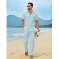 thumbnail image 3 of COOFANDY Mens Linen Outfits Summer Beach 2 Piece Outfits Casual Vacation Clothing Sets, 3 of 7