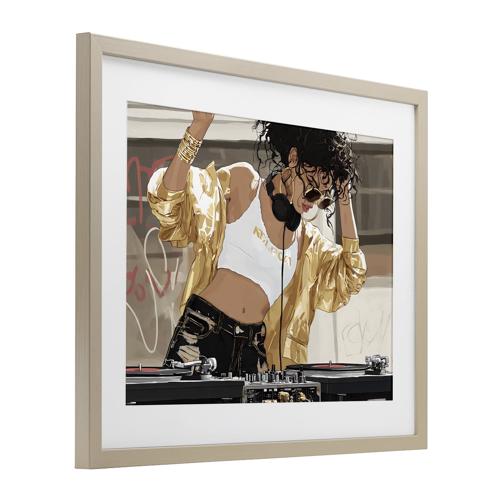 Stupell Industries Gold Accented DJ Birch Framed Print Under Glass, design by Franklyn Gregory