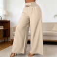 thumbnail image 3 of Palazzo Pants for Women 2026 Trendy Elastic High Waist Wide Leg Flowy Casual Loose Dressy Pants Vintage Trousers, 3 of 9