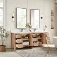 thumbnail image 3 of Shenzhen 84" Double Bath Vanity in Aged Natural Oak with Composite Stone Top, 3 of 12