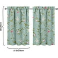 thumbnail image 6 of Floral Kitchen Curtains 39 Inch Length Green Window Curtain Over Sink Spring Summer Small Short Tier for Bathroom Cafe Rod Pocket (2 Panels, 27.5" W x 39" L), 6 of 6