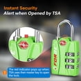 thumbnail image 3 of Forge TSA Luggage Combination Lock - Open Alert Indicator, Easy Read Dials, Alloy Body- Ideal for Travel, Lockers, Bags (Green 2Pk), 3 of 6