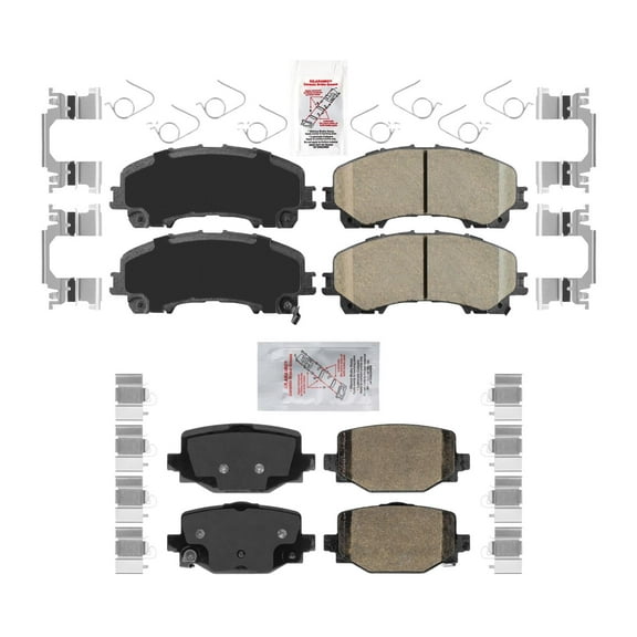 Front & Rear Ceramic Disc Brake Pads Hardware For Infiniti QX50 QX55 2019-2023