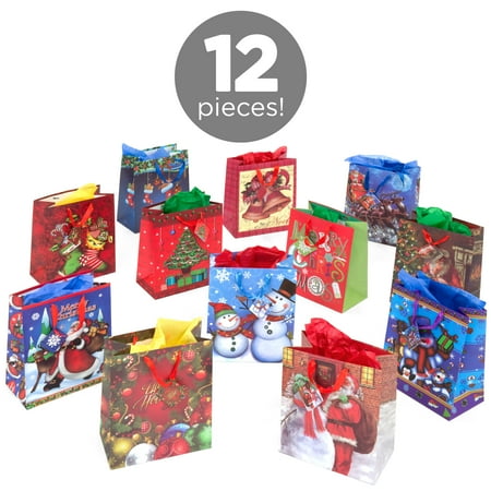 Assorted Gift Bags - Assorted Christmas Gift Bags, 12ct