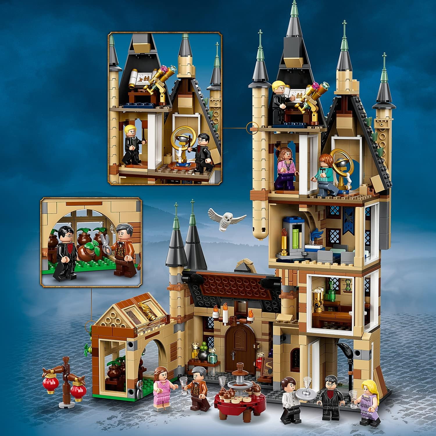 LEGO Harry Potter Hogwarts Astronomy Tower 75969, Castle Toy Playset with 8 Character Minifigures including Harry Potter and Draco Malfoy, Birthday Gifts for Kids, Girls & Boys