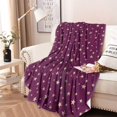 thumbnail image 2 of Purple Christmas Star Pattern Round Blanket,Comfortable Soft Flannel Throw Blanket,All Season,Warm Lightweight Blankets for Sofa Bed Couch Living Room Chair 47"x47", 2 of 5
