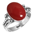 thumbnail image 1 of 925 Sterling Silver Ring For Women - Teens Red Stone Gemstone Silver Ring Size 6.5 October Birthstone Handmade Silver Ring Size 6.5 Easter Gift For Girl Friend Gemstone 925 Silver Jewelry, 1 of 5