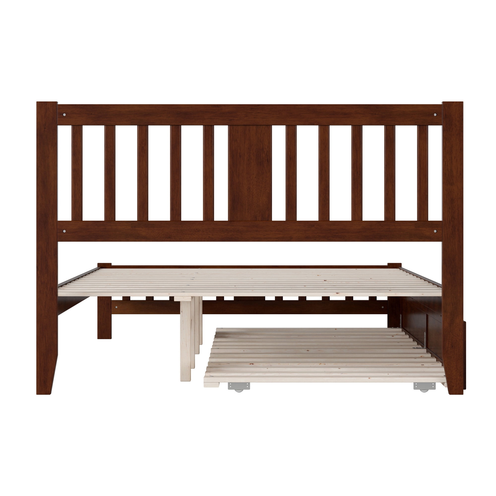 AFI Tahoe Queen Wood Platform Bed with Headboard Footboard & Twin XL Trundle, Walnut