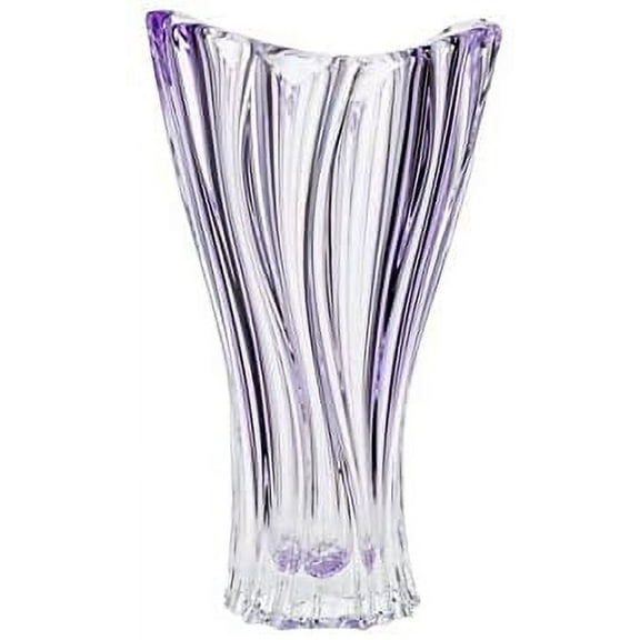 Aurum Crystal 13'' Height 'Plantica' Amethyst Crystal Flower Vase, Hand-Crafted Decorative Flower Jar