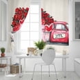 thumbnail image 5 of Valentine's Day Blackout Curtains for Bedroom, Red Truck Love Heart Roses Rustic Thermal Insulated Kitchen Drapes with Grommets, Light Blocking Window Treatment, 2 Panels 52" x 54", 5 of 7