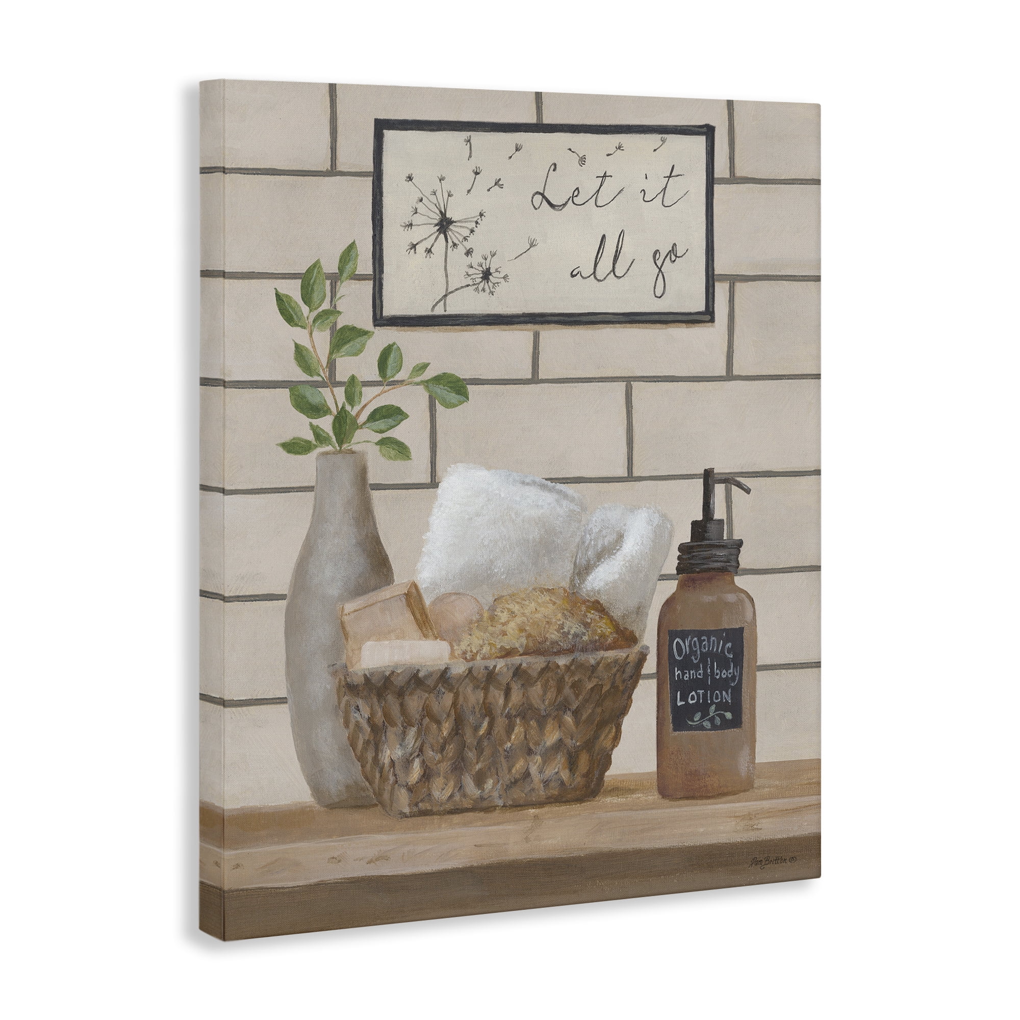 Stupell Industries Let It Go Bath Typography Painting Gallery Wrapped Canvas Art Print Wall Art, 30 x 40