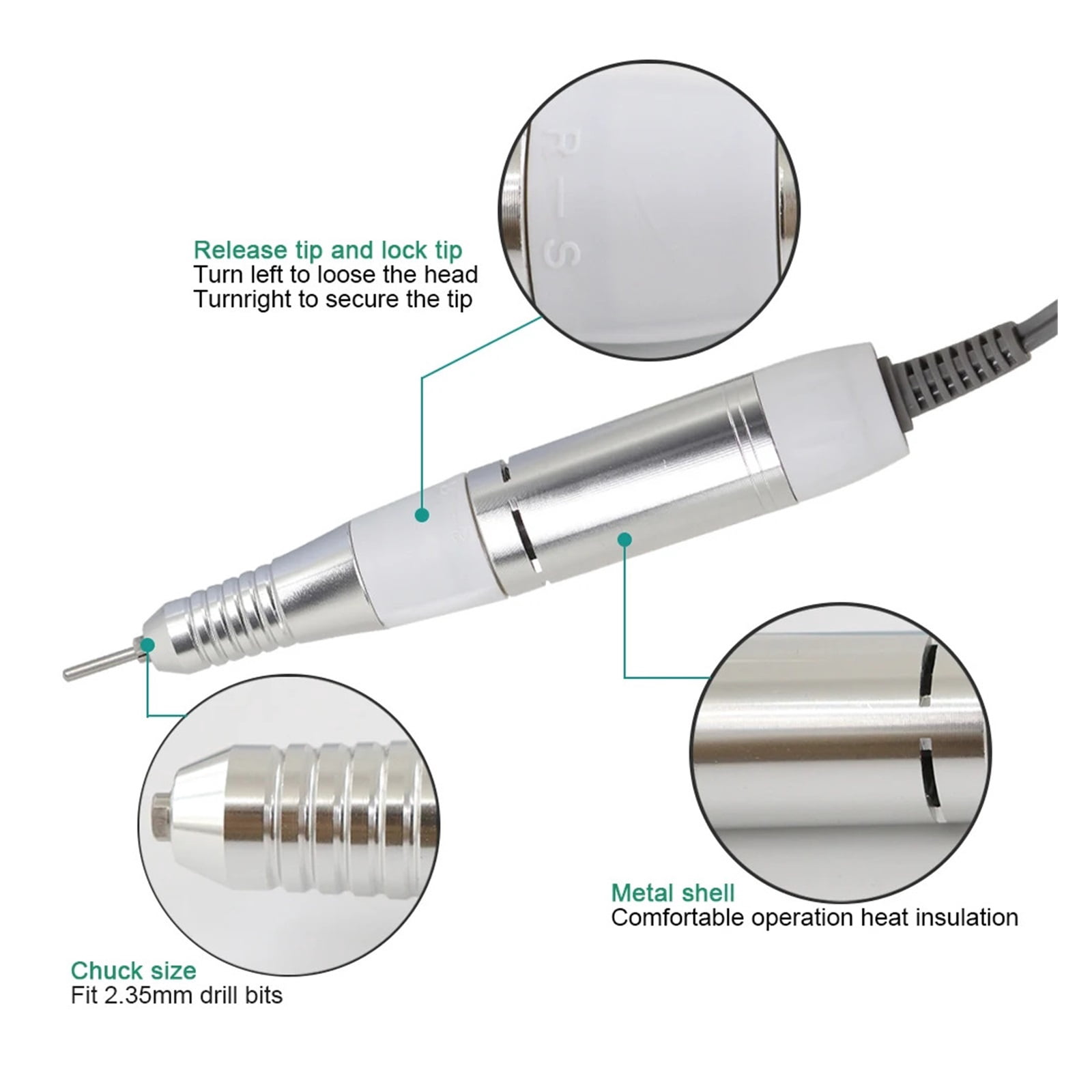 15W Efficient Electric Nail Drill Machine 35000RPM Professional Pen Manicure Machine Milling-Cutter Nails Tools 3C
