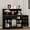 Black, variant on CBJCBJ 54" Kitchen Pantry Cabinet with Door & Shelves, Sideboard Buffet Cabinet with Microwave Stand for Dining Room,Green