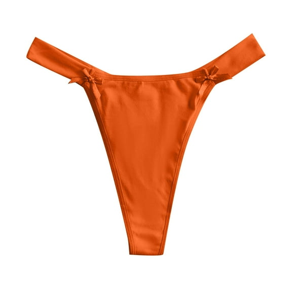 Women's Briefs Bikini Underwear Pack of Thongs Women Satin Bikini Panties Lot Vs Thong Panties Womens Breathable Briefs for Women Seamless for Brief Orange S